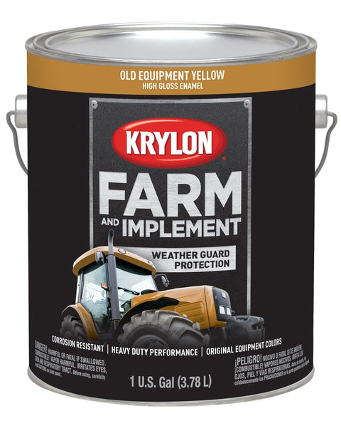 Krylon® Farm & Implement 1985 Brush, High Gloss, Old Equipment Yellow, 1 Gallon Architectural Paints, CAT