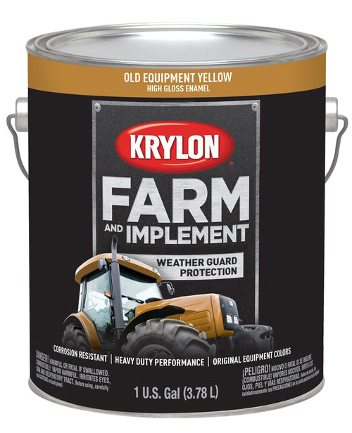 Krylon® Farm & Implement 1985 Brush, High Gloss, Old Equipment Yellow, 1 Gallon Architectural Paints, CAT