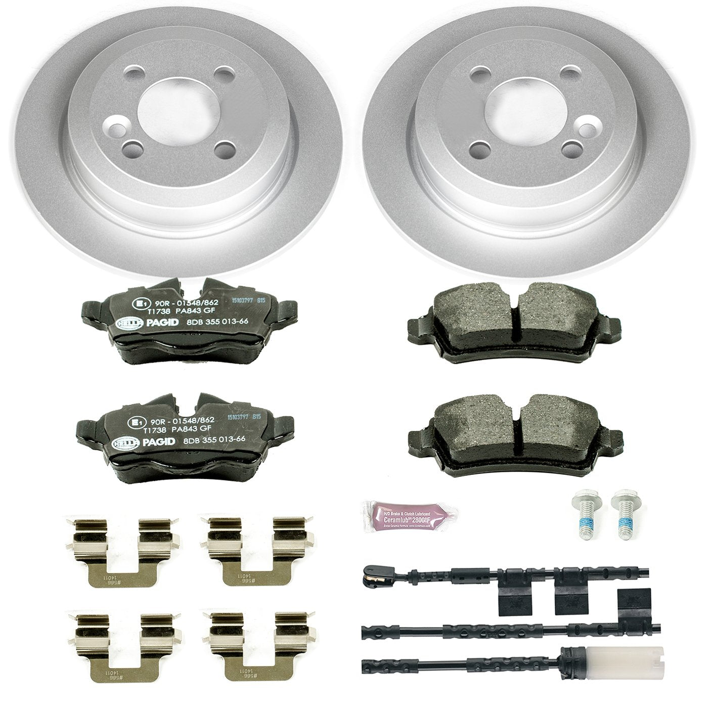 Rear Power Stop ESK6331 Euro-Stop Brake Kit Mini Cooper and 1 Rear Sensor Wire For Mini Cooper 2011-2015 [Model Specific]