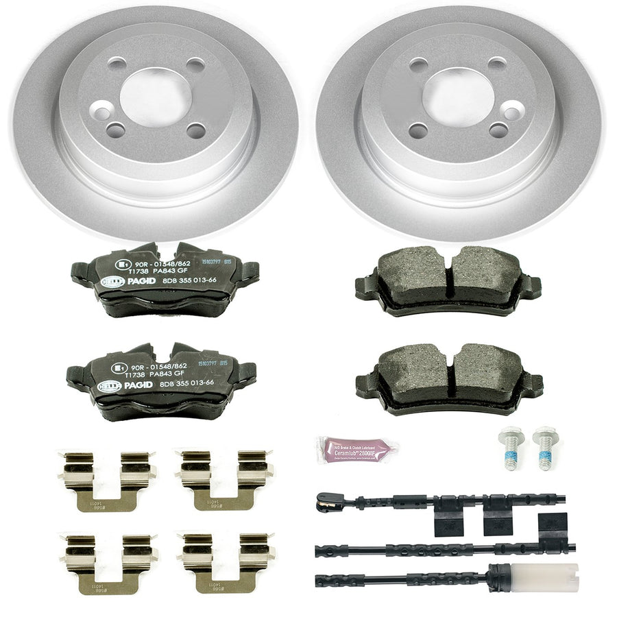 Rear Power Stop ESK6331 Euro-Stop Brake Kit Mini Cooper and 1 Rear Sensor Wire For Mini Cooper 2011-2015 [Model Specific]