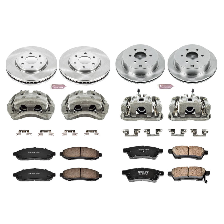 Power Stop KCOE4063 1-Click Autospecialty OE Replacement Brake Kit with Calipers For Nissan Frontier 2005-2015, Suzuki Equator 2009-2012 [Model Specific]