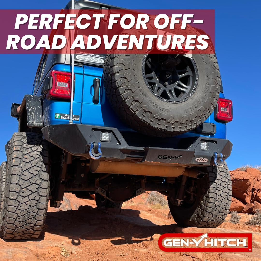 GEN-Y Hitch Aluminum Skid Plate for 2" Receiver, Clear Coated, Protection for Your Hitch Receiver, Perfect for Off-Road Adventures and Heavy-Duty use