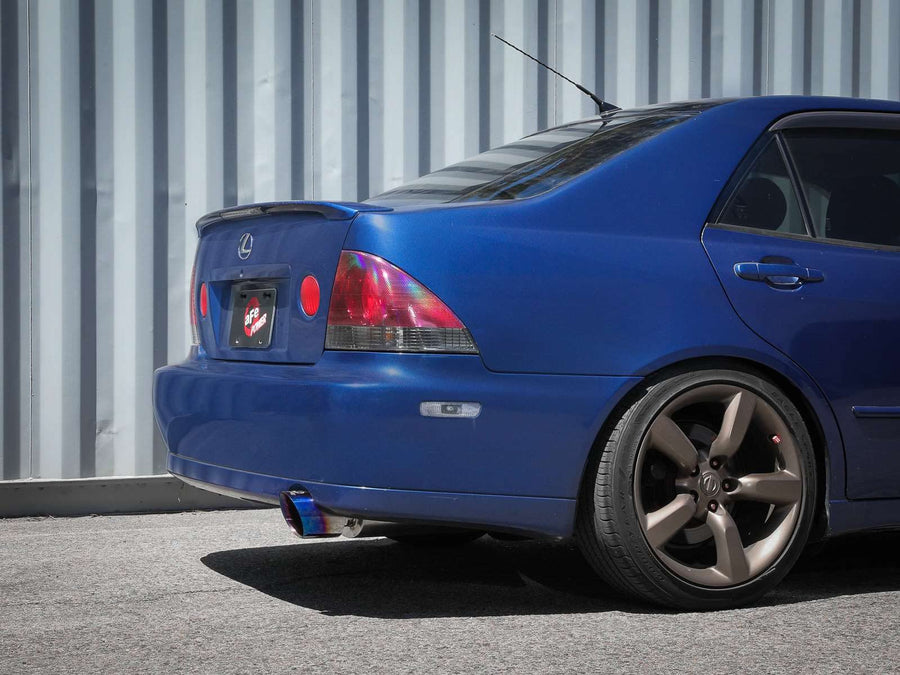 aFe Power 2-1/2 IN 304 Stainless Steel Cat-Back Exhaust System w/Blue Tip Fit Lexus IS300 01-05 L6-3.0L 49-36058-L