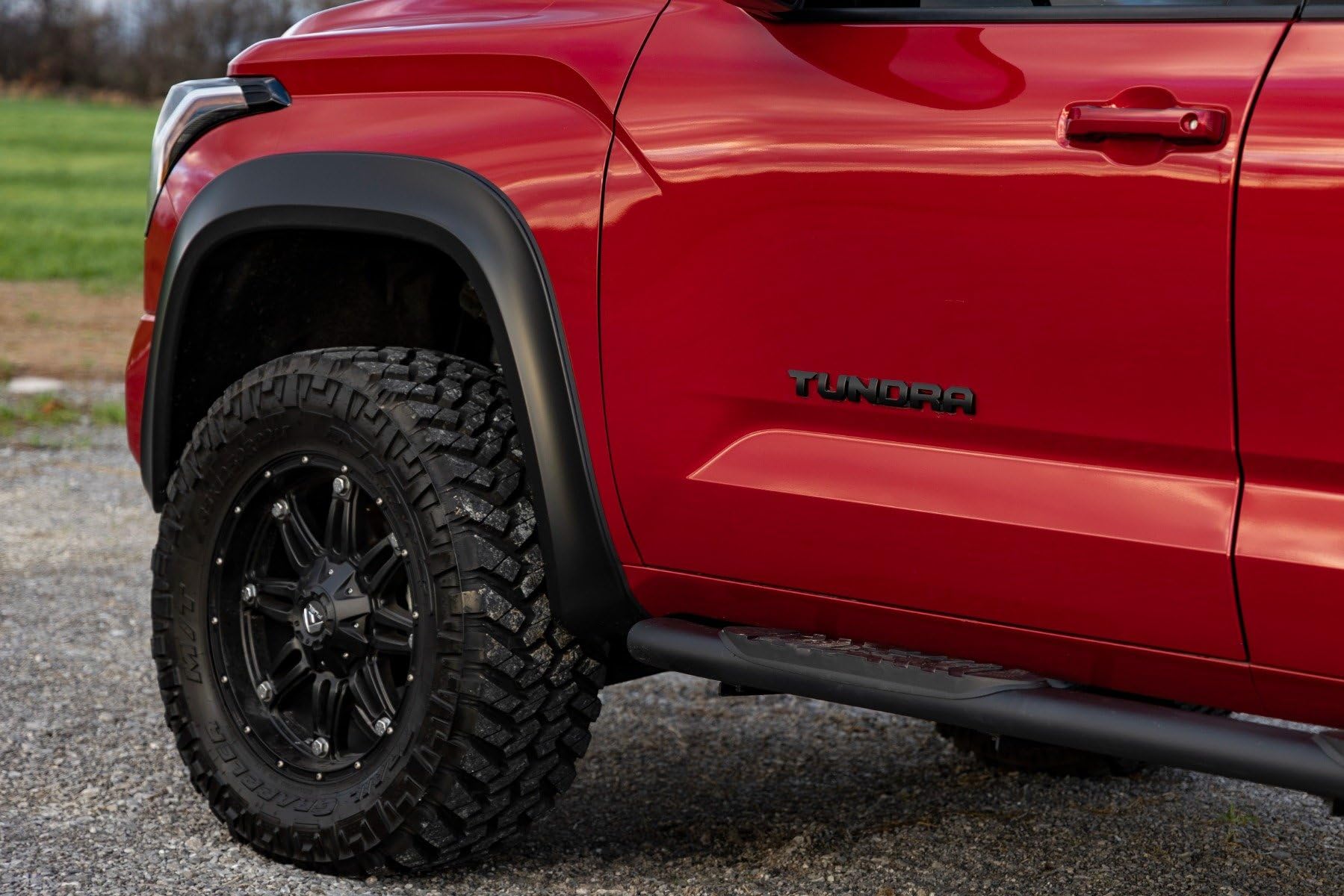 Rough Country Fender Flares Sport for Toyota Tundra (2022-2025) - 6" Flare Height, Paintable Flat Black ABS, UV-Protected, No-Drill Install