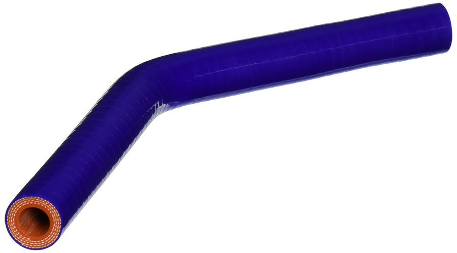 HPS Silicone High Temperature HTSEC45-050-BLUE 4-ply Reinforced 45 degree Elbow Coupler Hose, 100 PSI Maximum Pressure, 4" Leg Length on each side, 1/2" ID, Blue