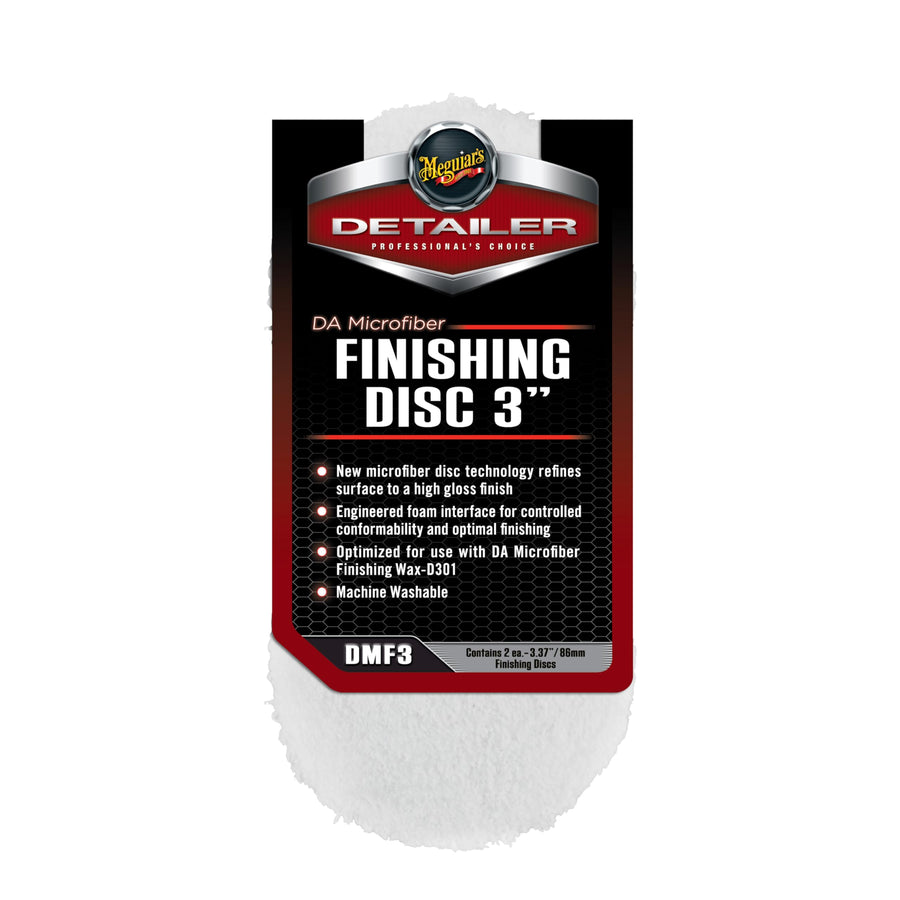 Meguiar's 3" DMF3 Microfiber Finishing Disc - Premium Polishing Pad for Light Swirl Removal and Applying Wax Protection - Dual Action Polisher Pad for Professional Results, 2 Pack