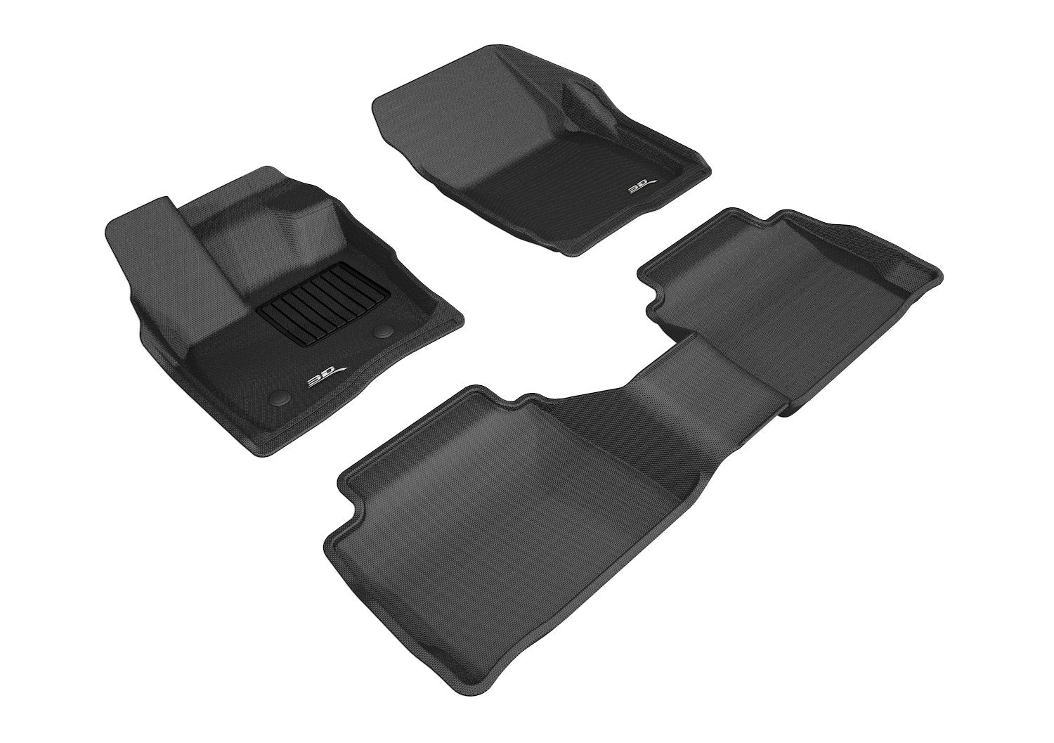 3D MAXpider Floor Mats All-Weather for Ford Fusion 2017 2018 2019 2020 2021 2022 Custom Fit Car Liners, Kagu Series (1st & 2nd Row, Black)