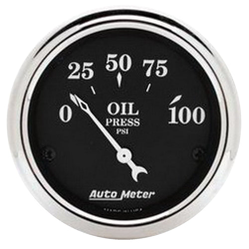Auto Meter Old TYME 1727 Black Oil Pressure Gauge, 2.3125 in.