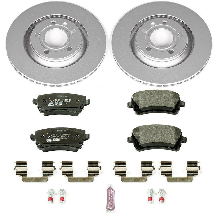 Power Stop Rear ESK4562 Euro-Stop Brake Kit For Audi A8 Quattro 2003-2010, Volkswagen Phaeton 2004-2006 [Model Specific]