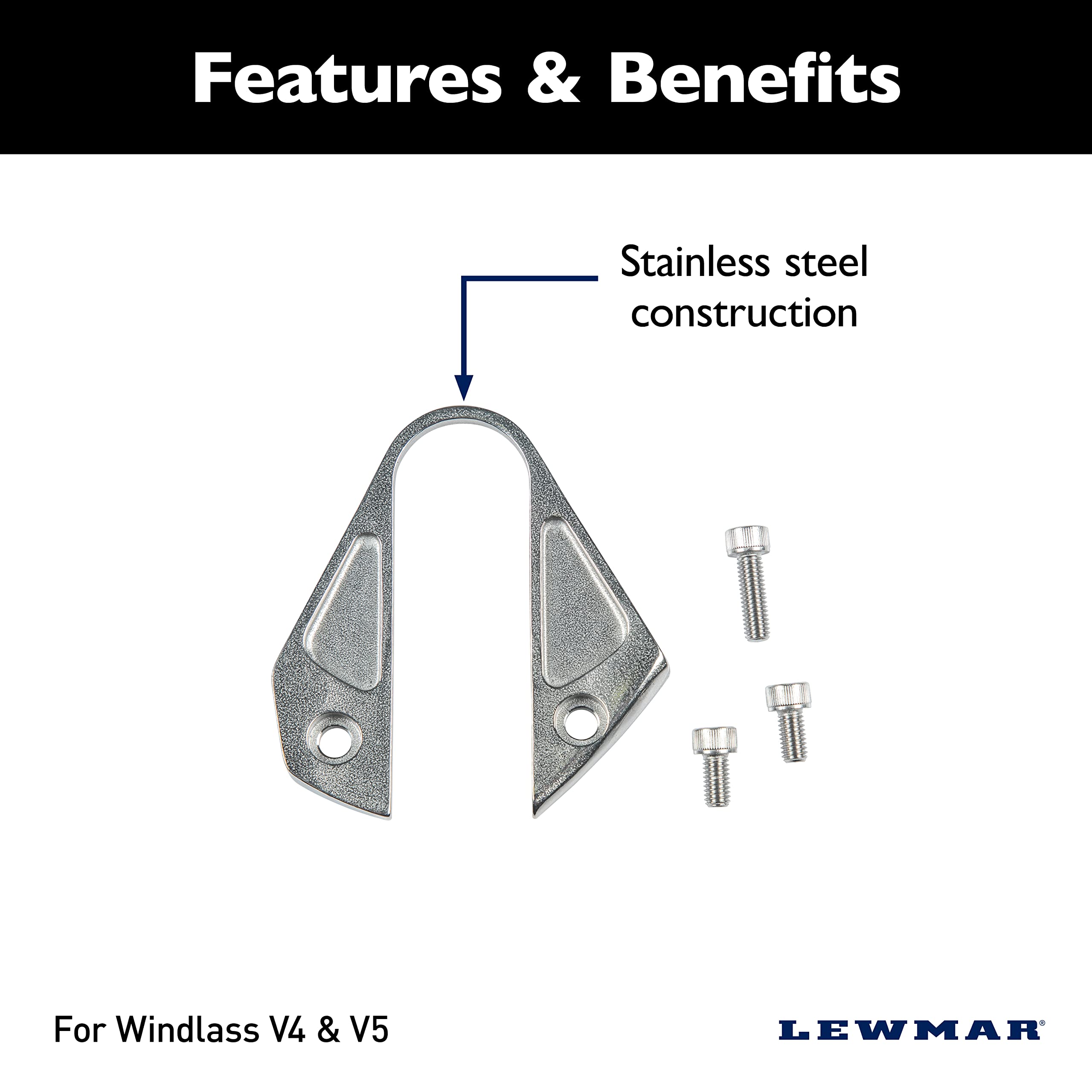 Lewmar Stripper Arm Kit Pro-Series with Stainless Steel Construction for Boat Anchor Windlass V4/V5-2020200901