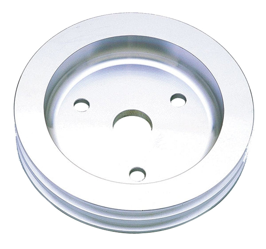 Polished Aluminum Trans-Dapt 6053 Double-Groove Crankshaft Pulley