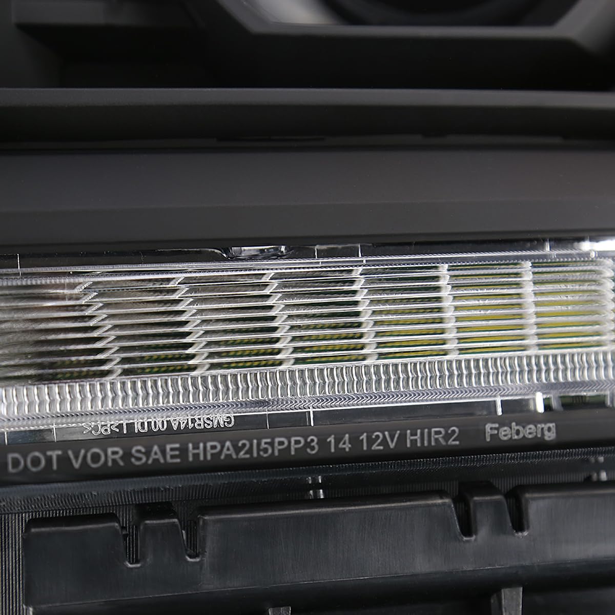 Black Projector Headlights w/LED DRL Strip SPEC-D TUNING Compatible with 2014-2018 GMC Sierra 1500, 2500, 3500, Base/Denali/SLE/SLT, Left + Right Pair Headlamps Assembly