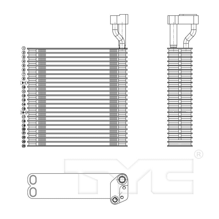 Pontiac Vibe TYC 96076 Replacement Heater Core