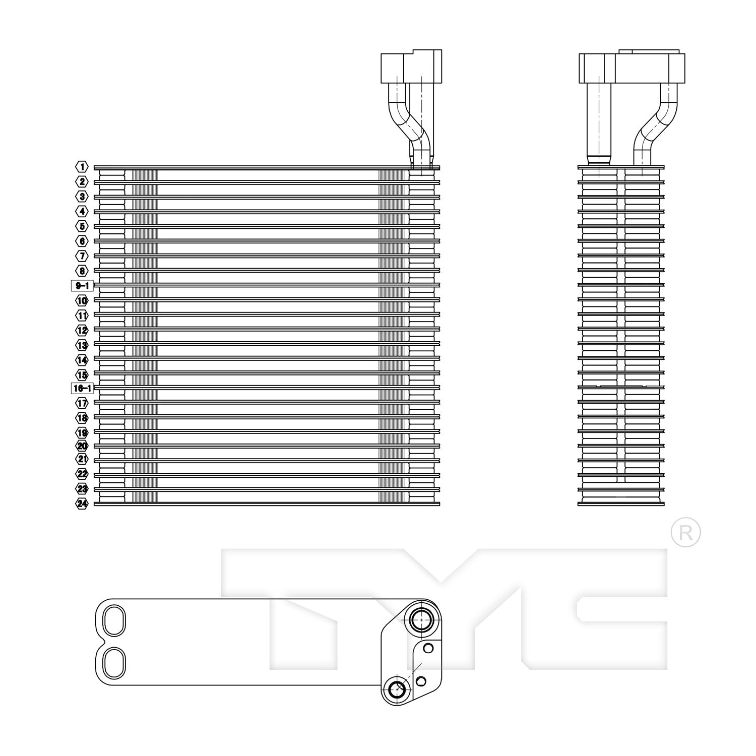 Pontiac Vibe TYC 96076 Replacement Heater Core