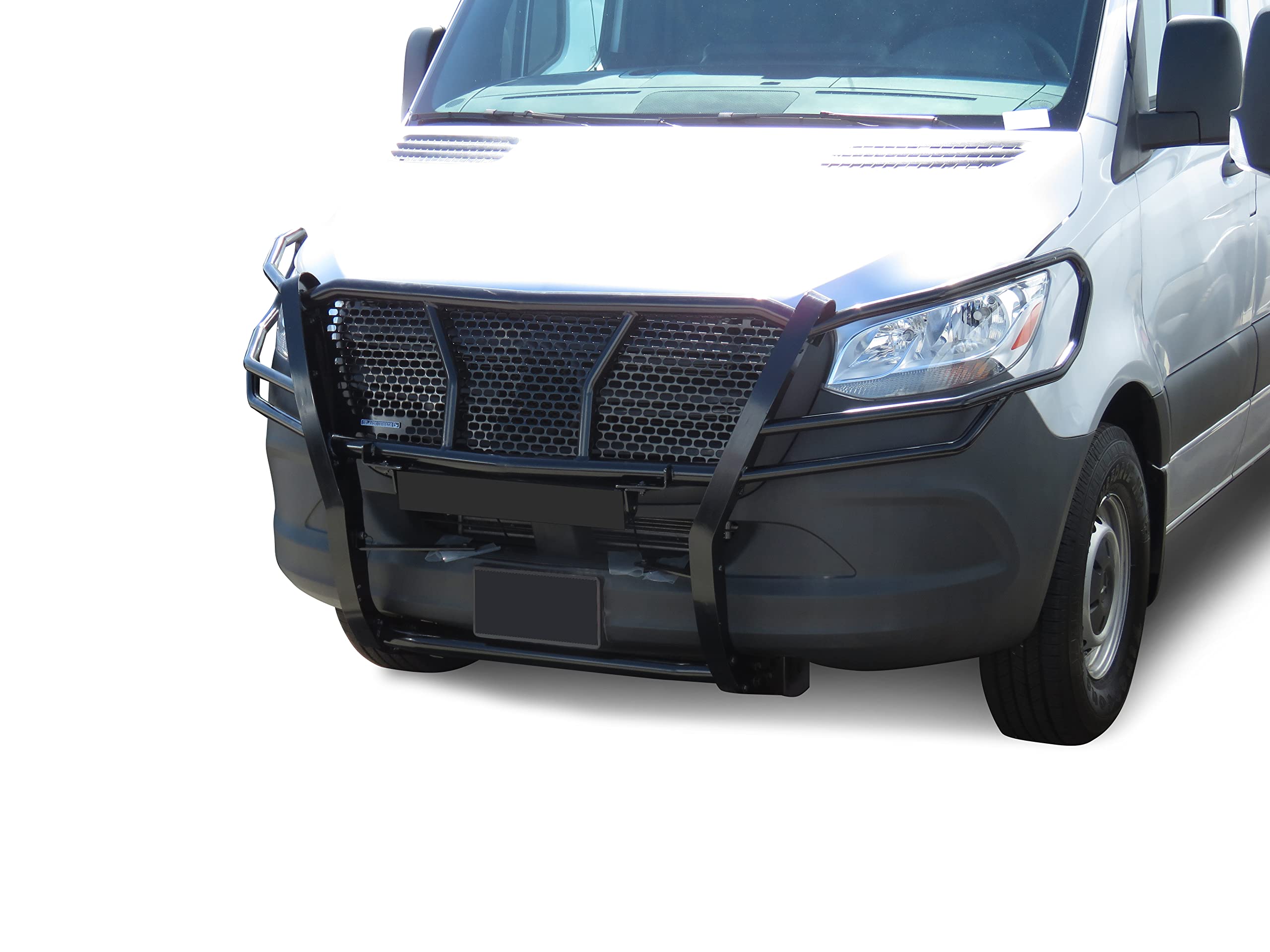 Heavy Duty Black Horse Rugged Grille Brush Bumper Guard Modular Black Compatible with 2019-2025 Dodge Sprinter/Mercedes Benz 1500/2500/3500-RU-DOSP19-B