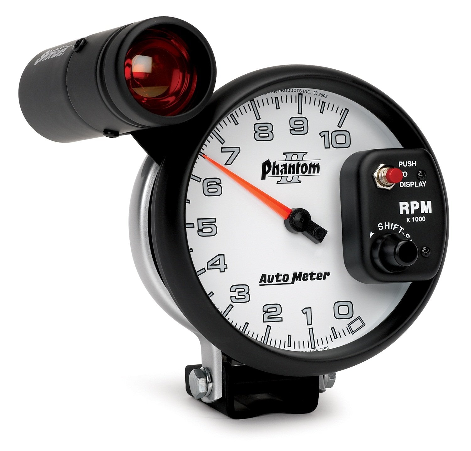 Auto Meter Phantom II 5" 10000 RPM Shift-Lite Tachometer 7599