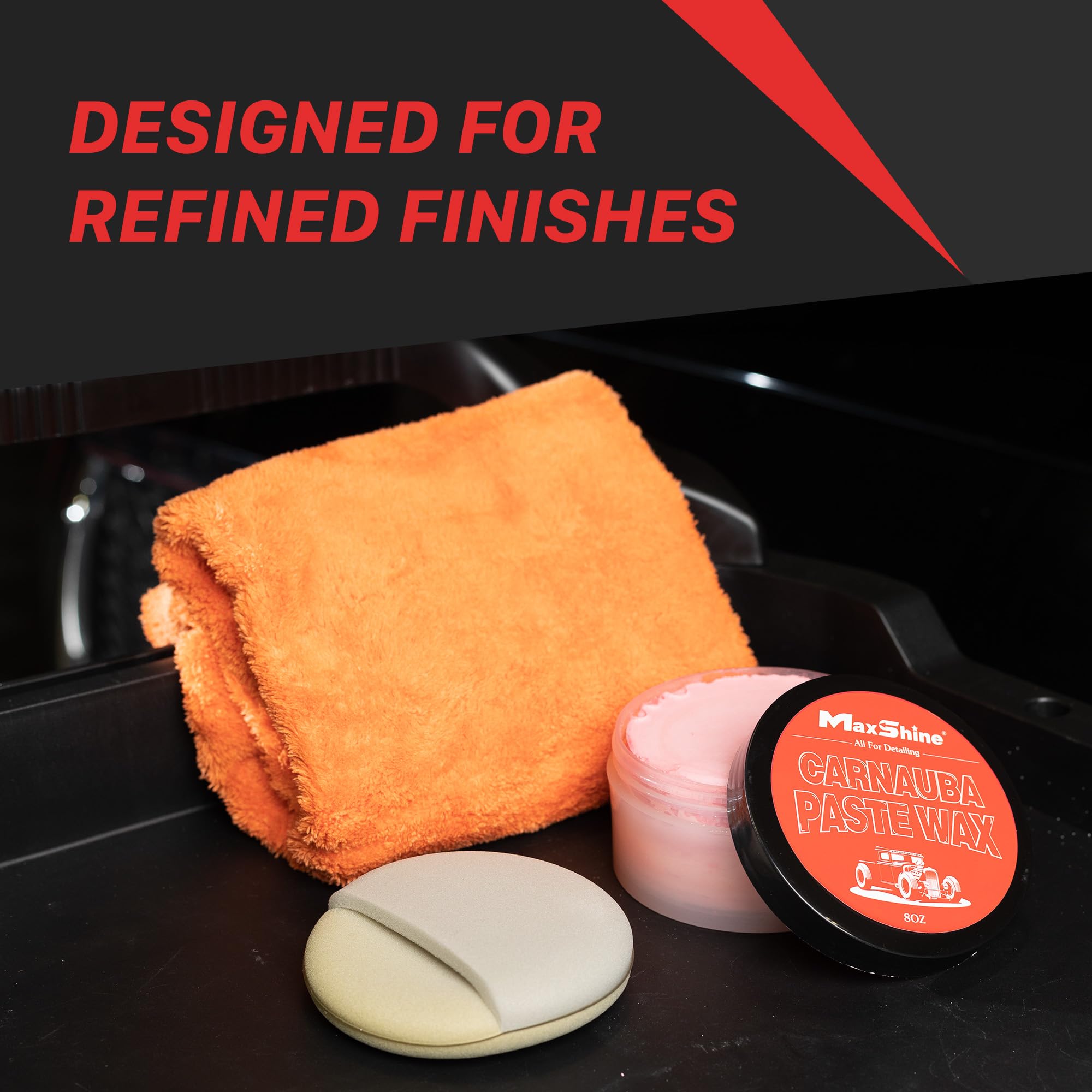 500GSM Maxshine 16" x 24" Universal 3-Pack Orange Edgeless Microfiber Towel – Ultra-Soft & High Absorbency – Ideal for Car Detailing, Polishing & Finishing – Lint-Free Cleaning Cloth