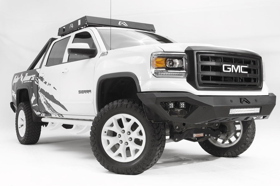Vengeance Front Bumper Fab Fours GS14-D3151-1 fits 03-23 GMC Sierra 1500-2 Stage Black Powder Coated - No Guard