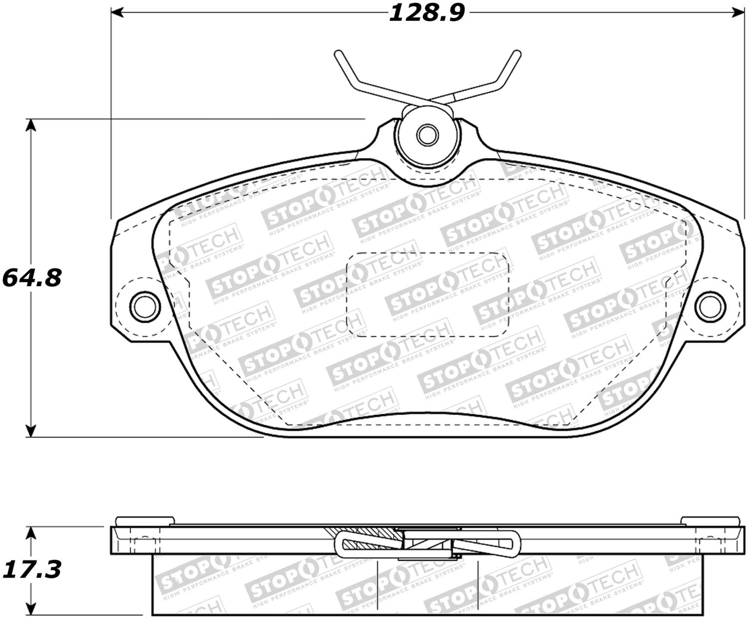 Front StopTech 308.05420 Brake Pads with Shims and Hardware Street