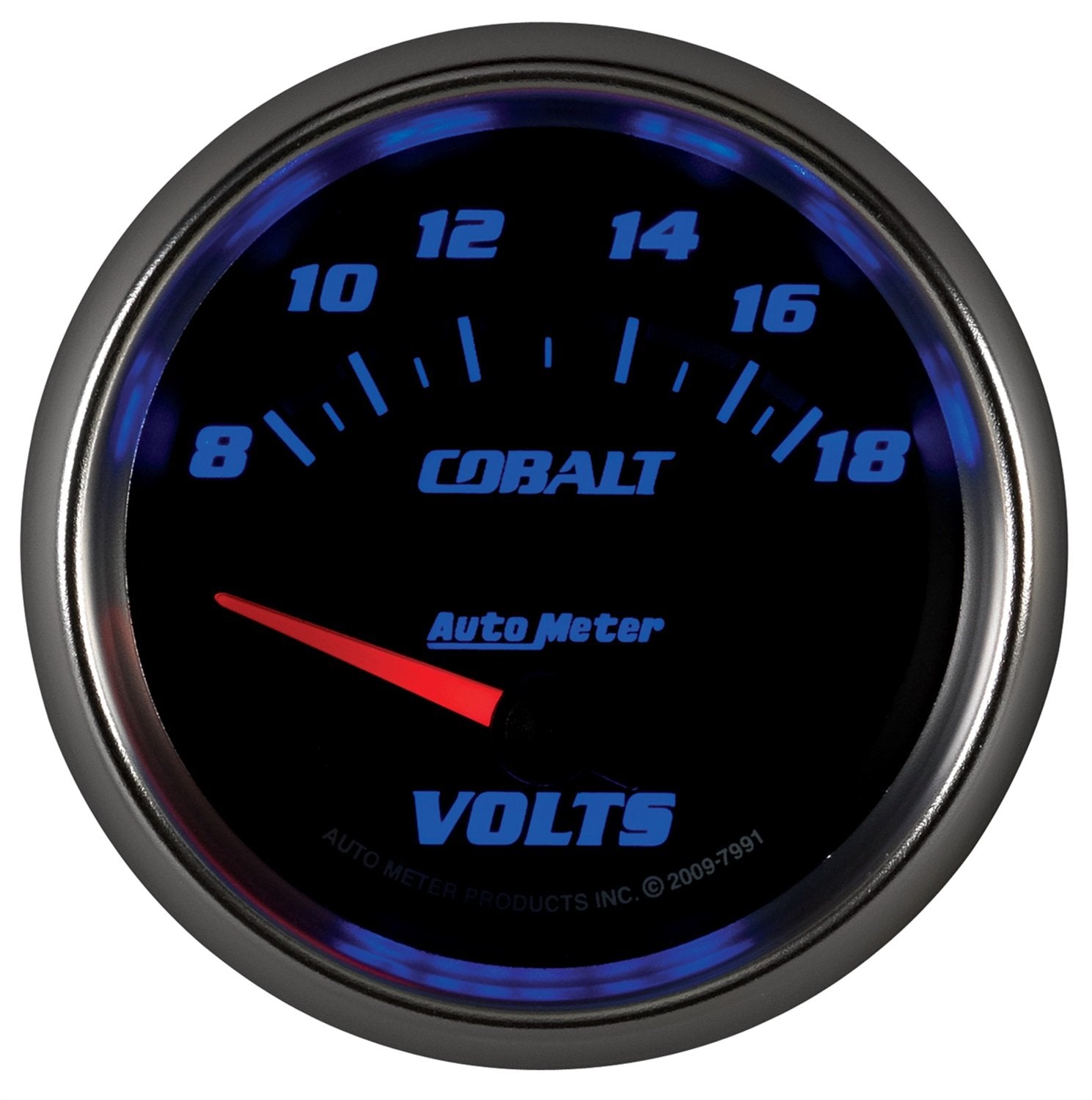 Auto Meter Cobalt 2-5/8" 8-18V Short Sweep Electric Voltmeter 7991