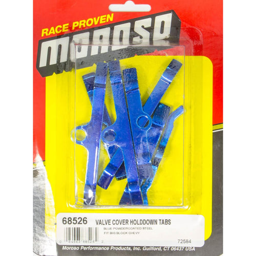 Valve Cover Moroso Hold Downs, Fits Big Block Chevy, Blue