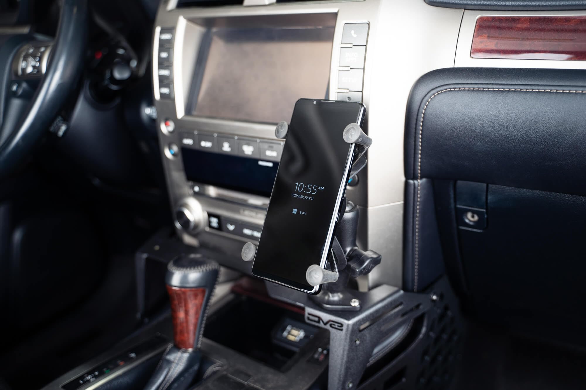 Center Console DV8 Offroad Molle Panels & Digital Device Bridge for The 2010-2021 Lexus GX 460 | Mount for Cell Phone, GPS, Radio, & Other Accessories | Easy Access to All OEM Switches & Buttons