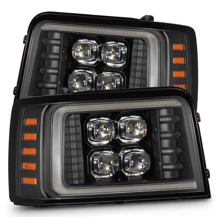 NOVA-Series AlphaRex LED Projector Headlights for 92-96 F-Series/Bronco Black