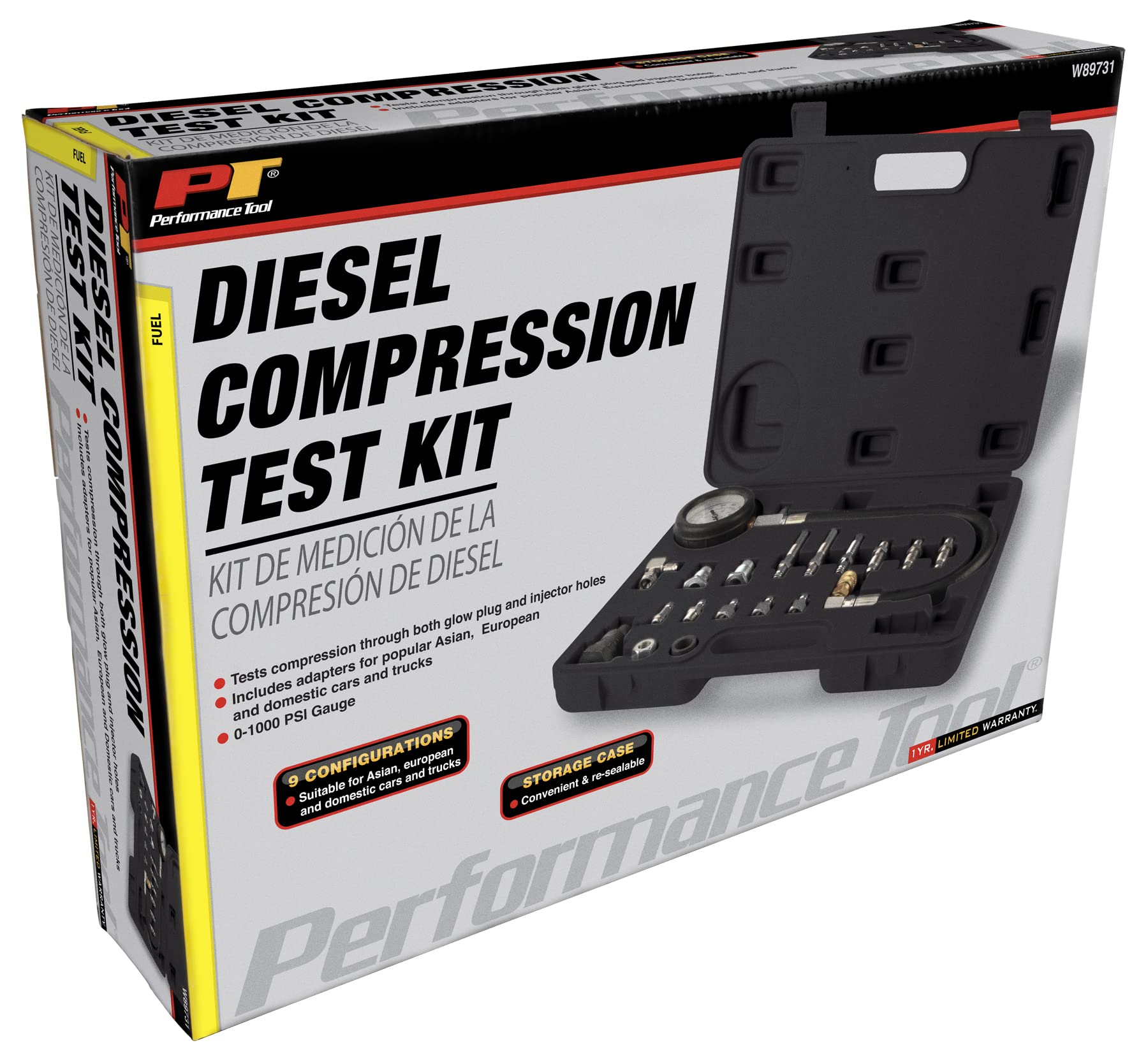 Diesel Compression Test Kit Performance Tool W89731 - Professional Grade Diagnostic Tool for Accurate Engine Performance Analysis and Maintenance