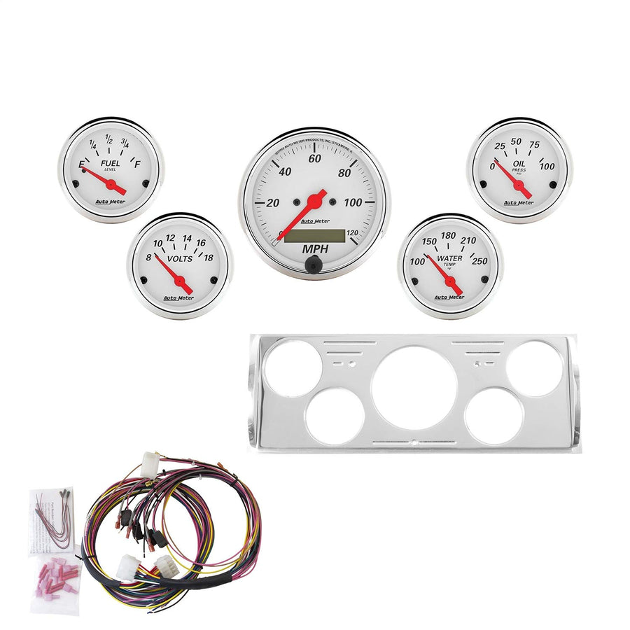 AutoMeter Gauge Kit 7057-AW, 5 Pc, Chevy Truck 40-46, Mph/Fuel/Oilp/Wtmp/Bat, Aw