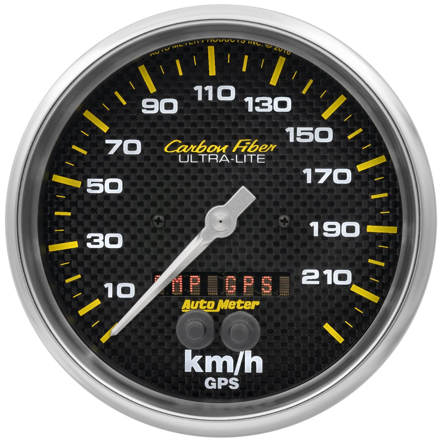 Speedometer AutoMeter 4881-M Gauge (Carbon Fiber 5", 225Km/H, GPS, Carbon Fiber)