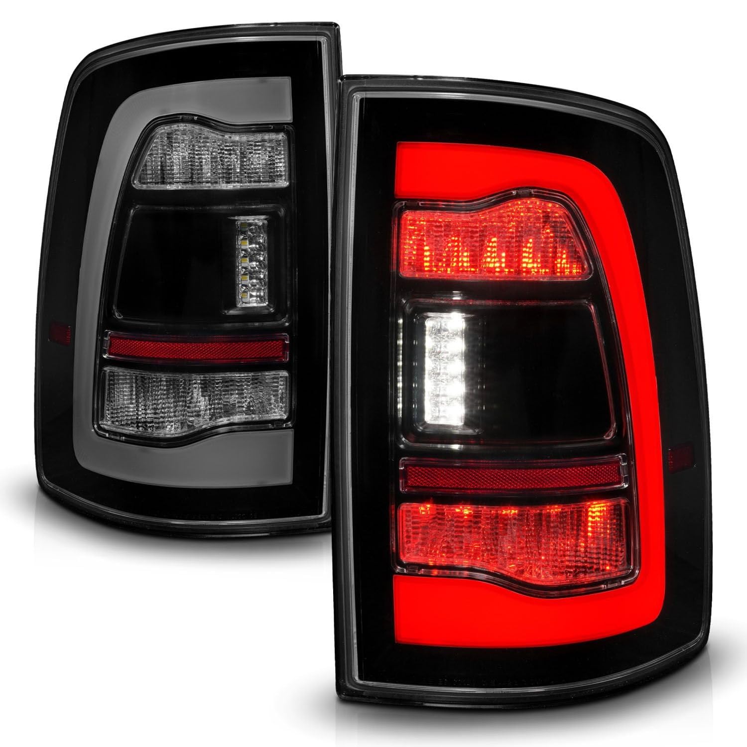 09-18 Dodge Ram 1500 ANZO Sequential LED Taillights Smoke Black
