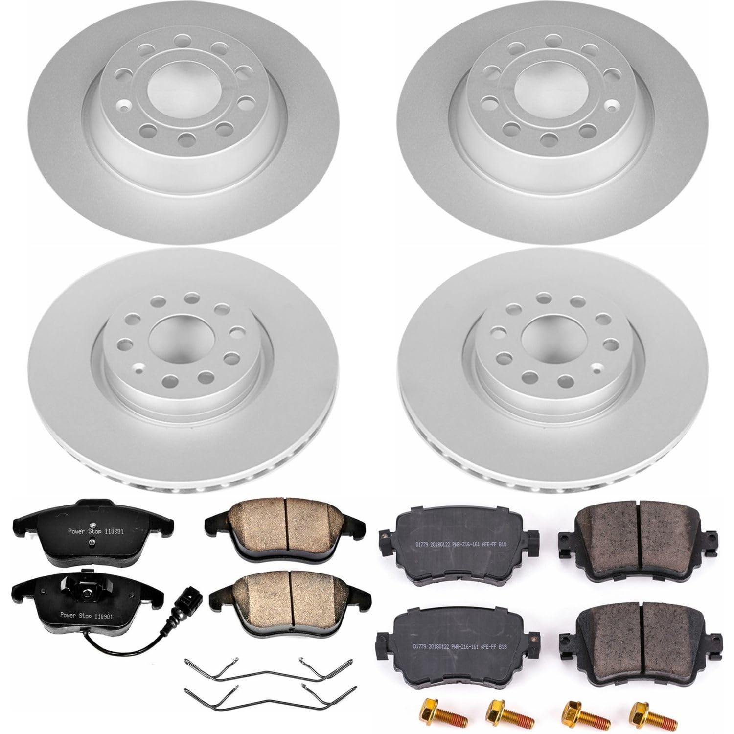 Power Stop Z23 Evolution Geomet Coated Brake Kit Front and Rear For Audi Q3 2016-2018, Audi Q3 Quattro 2016-2018 [Model Specific]