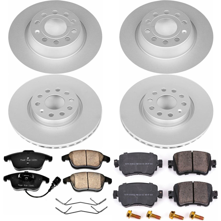 Power Stop Z23 Evolution Geomet Coated Brake Kit Front and Rear For Audi Q3 2016-2018, Audi Q3 Quattro 2016-2018 [Model Specific]