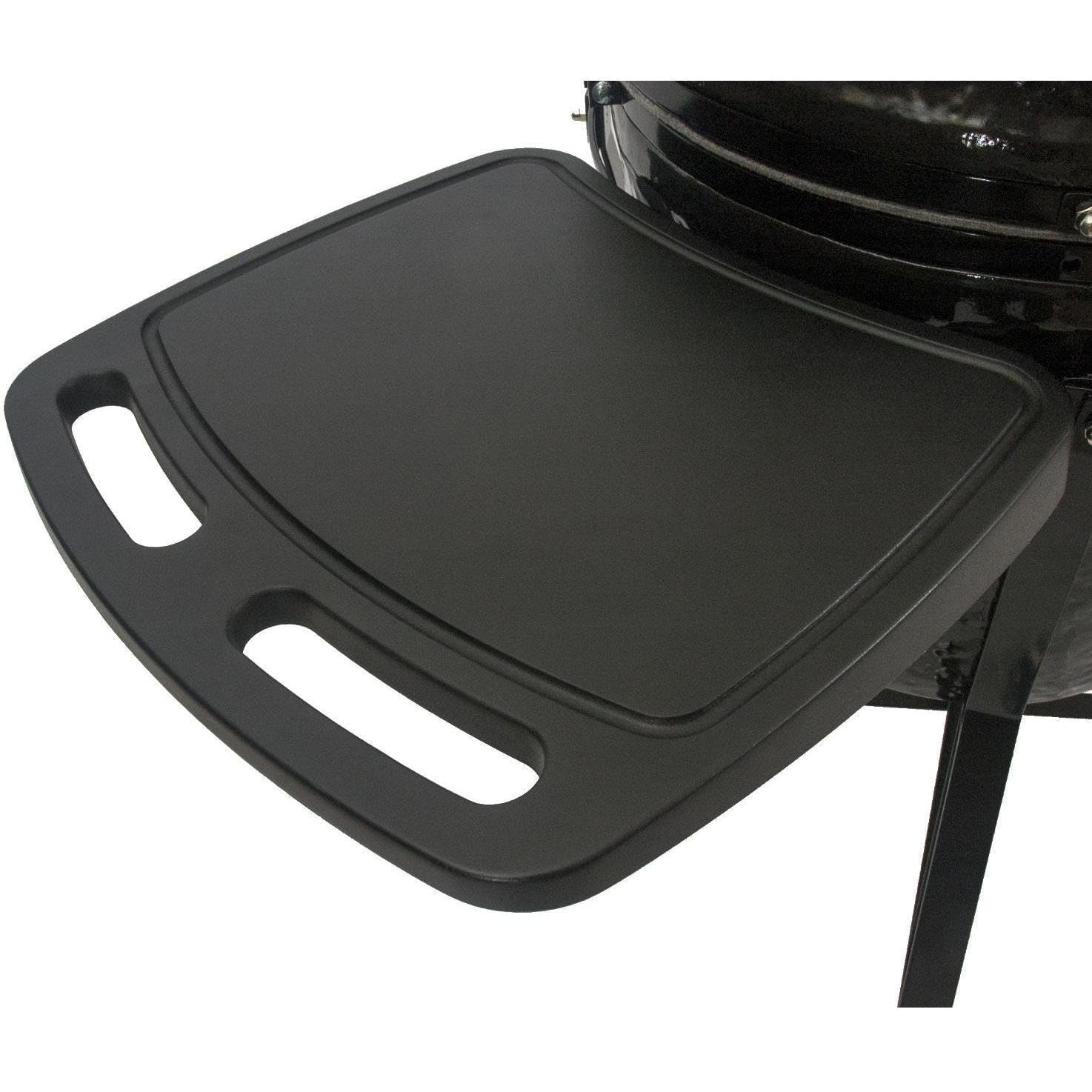 Primo Grills Oval XL 400 All-in-One Ceramic Kamado Grill with Cradle, Side Shelves, and Stainless Steel Grates - PGCXLC (2021), Black
