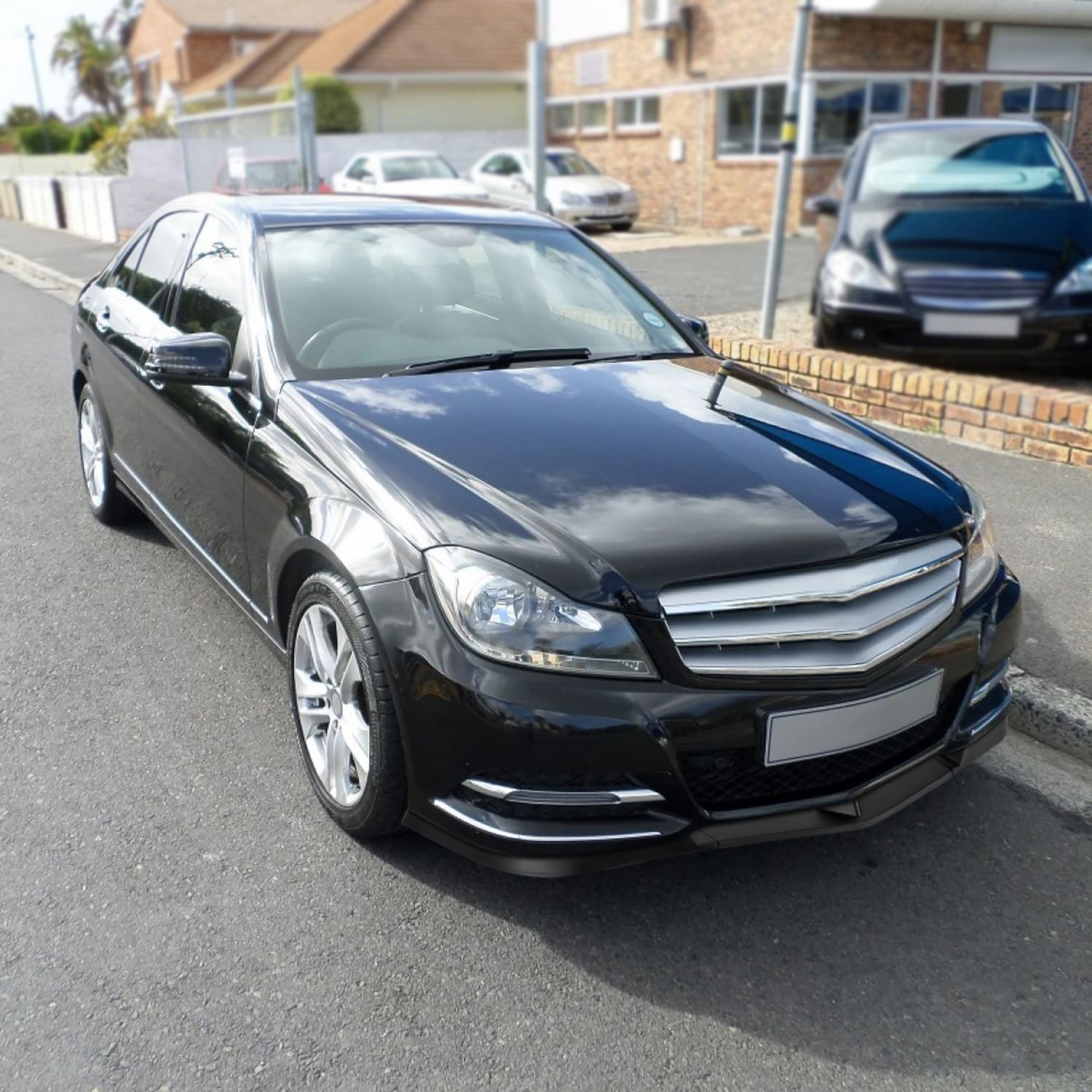 Matte Black Spec-D Tuning Front Bumper Lip Splitter Spoiler 3PC Compatible with 2012-2014 Mercedes Benz W204