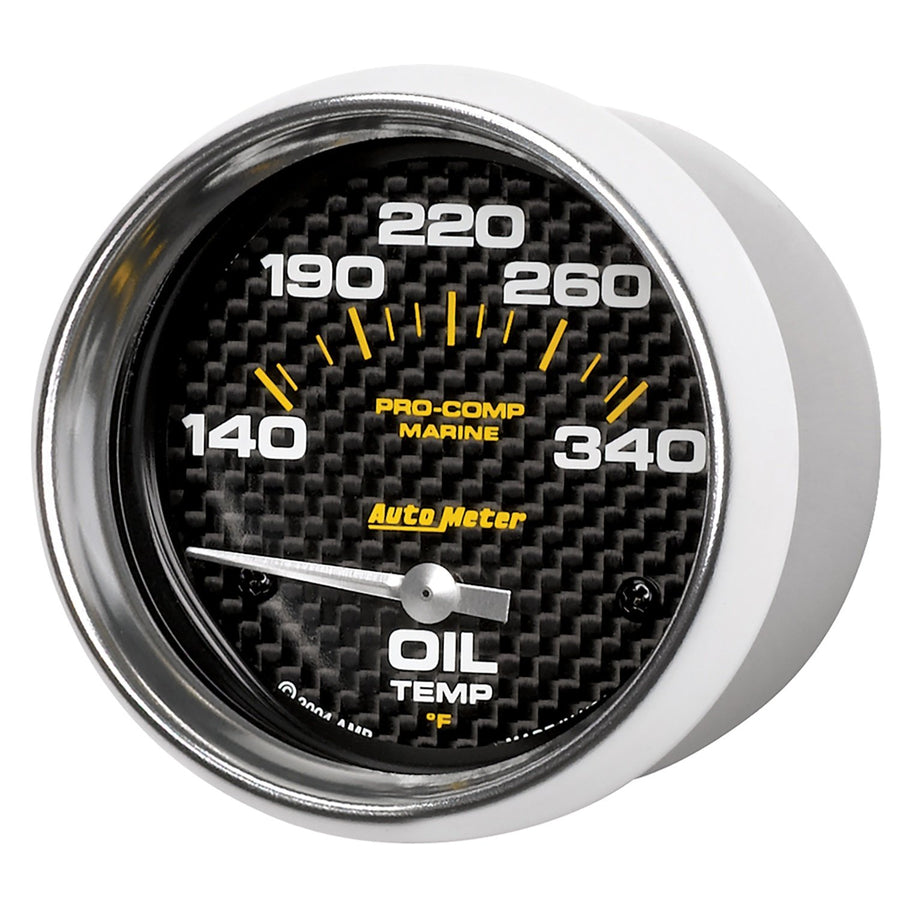 AutoMeter Oil Temp Gauge, 2 5/8", 140-300ºf, Electric, Marine Carbon Fiber (200765-40)