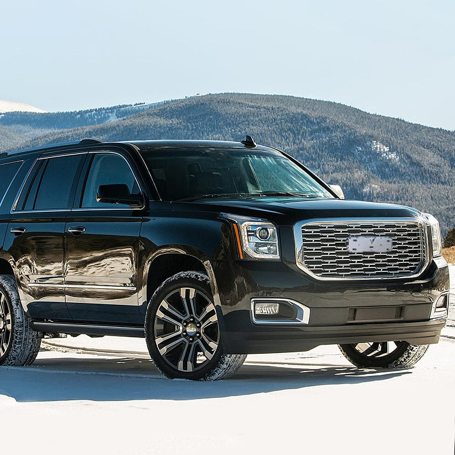 Chrome Denali Style Mesh Front Hood Grill Grille Spec-D Tuning Compatible with 2015-2020 GMC Yukon/Yukon XL