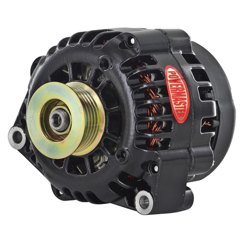 Black Powermaster 58283 Alternator (CS130D 165A 6 Groove Pulley 1:00 OE Hookup PLFS No Ear)