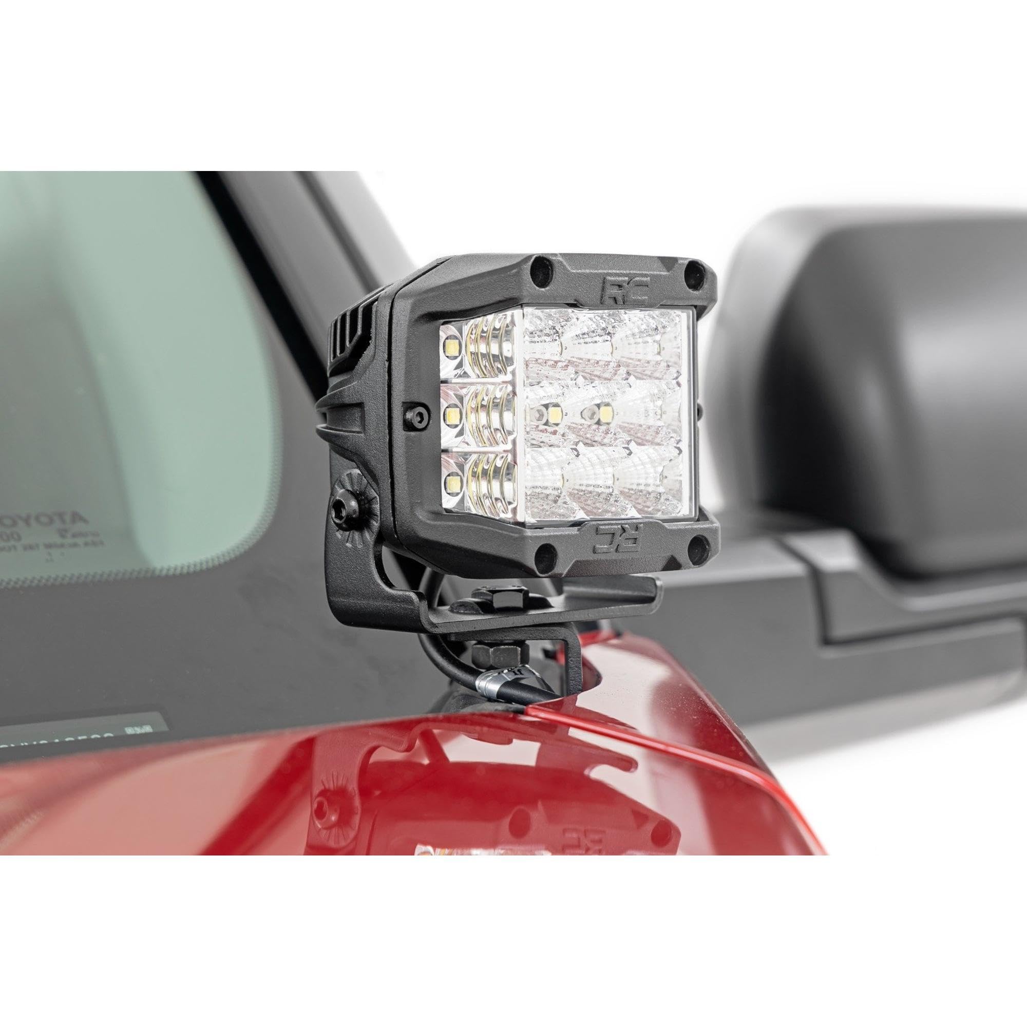 Rough Country Dual 2" LED Ditch Light Kit for Tundra Toyota (2022-2025) - (2) 2-in Black Series LED Cubes, Amber DRL