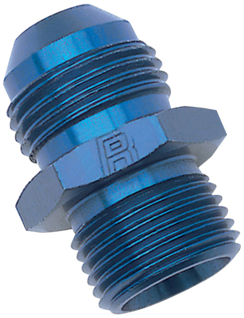 Blue Russell Anodized Aluminum -6AN Flare to 14mm Metric Adapter