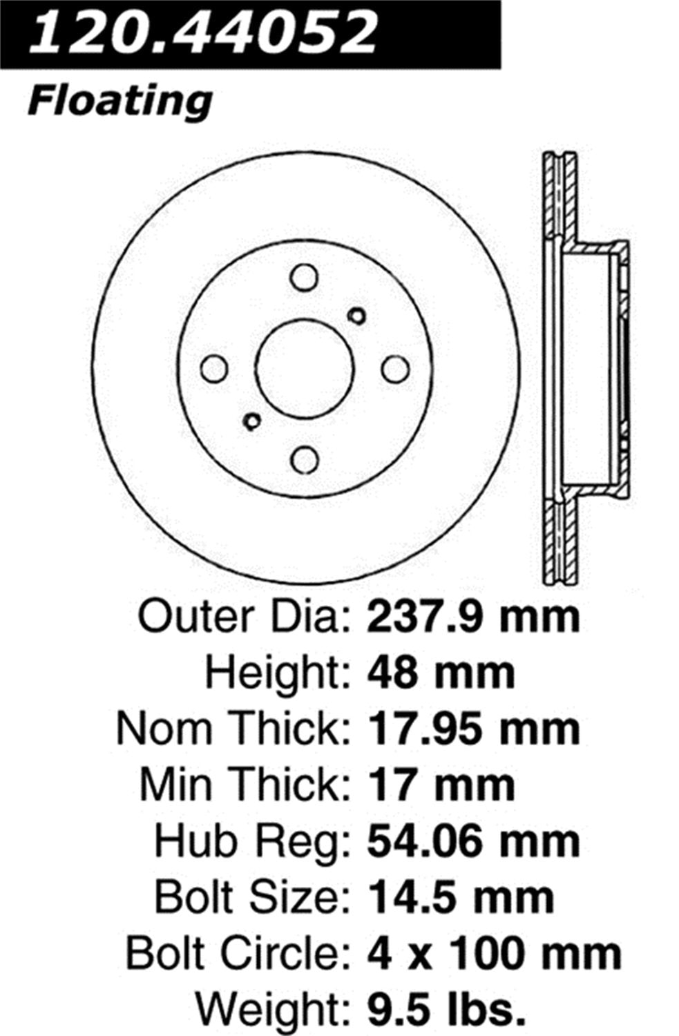 Sport Drilled/Slotted Brake Rotor StopTech 127.44052L (Front Left), 1 Pack