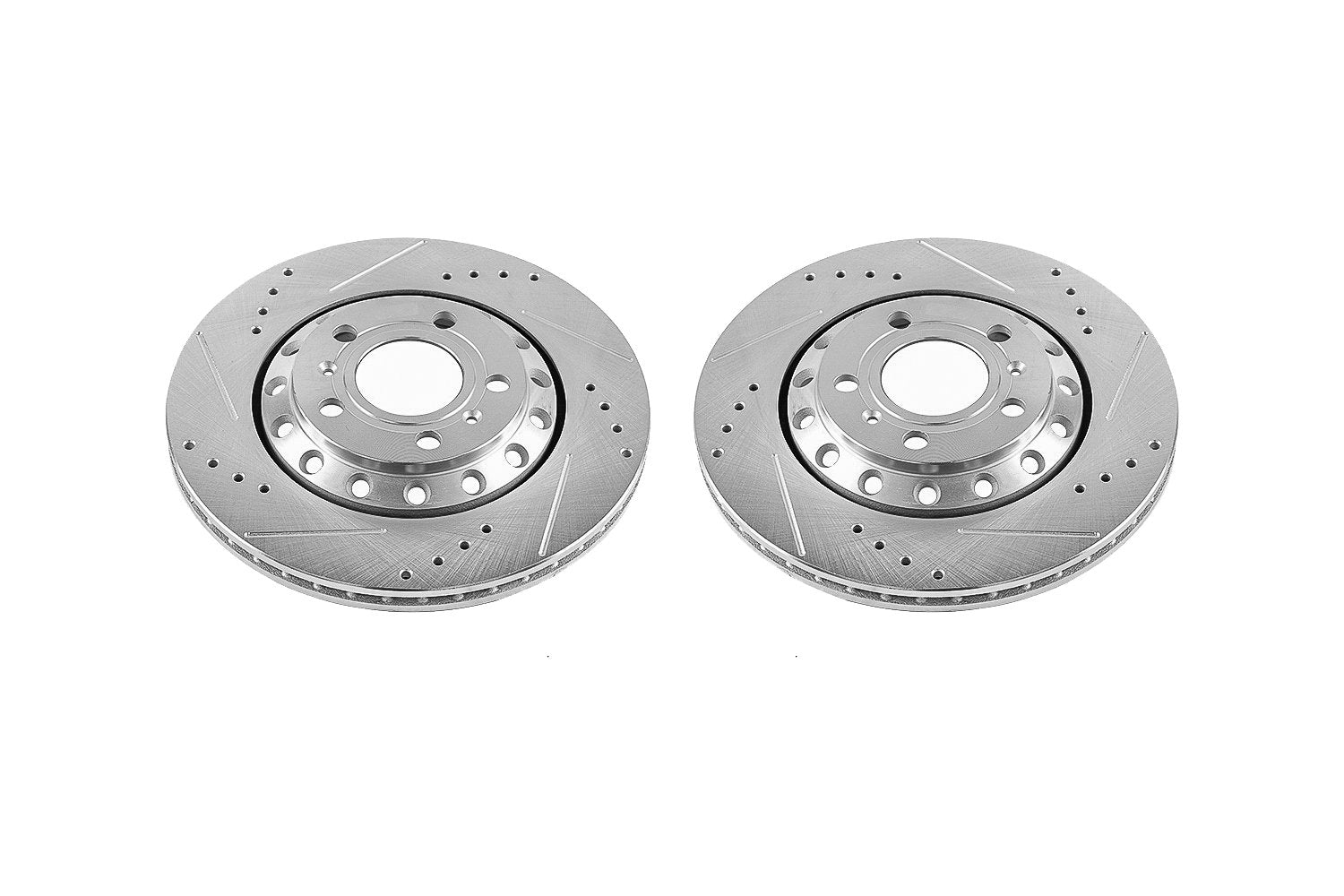 Rear Power Stop EBR1010XPR Evolution Drilled and Slotted Rotor (Pair) For Audi A8 Quattro 2003-2010, Volkswagen Phaeton 2004-2006 [Model Specific]