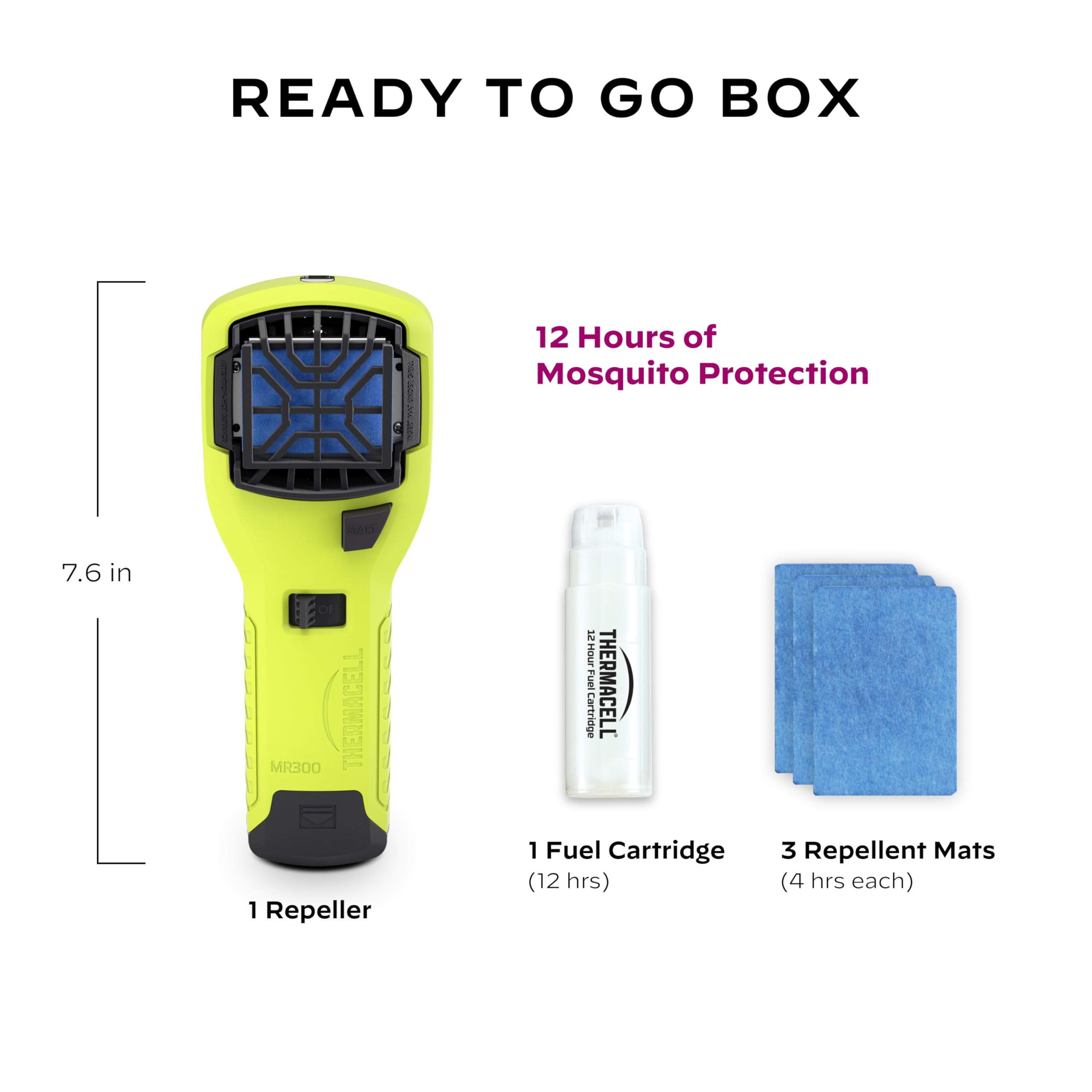 Mosquito Thermacell Portable Repeller; Includes 12-Hour Refill; 15 Foot Zone of Protection; Highly Effective Mosquito Repellent; Deet Free Bug Spray Alternative; Scent Free