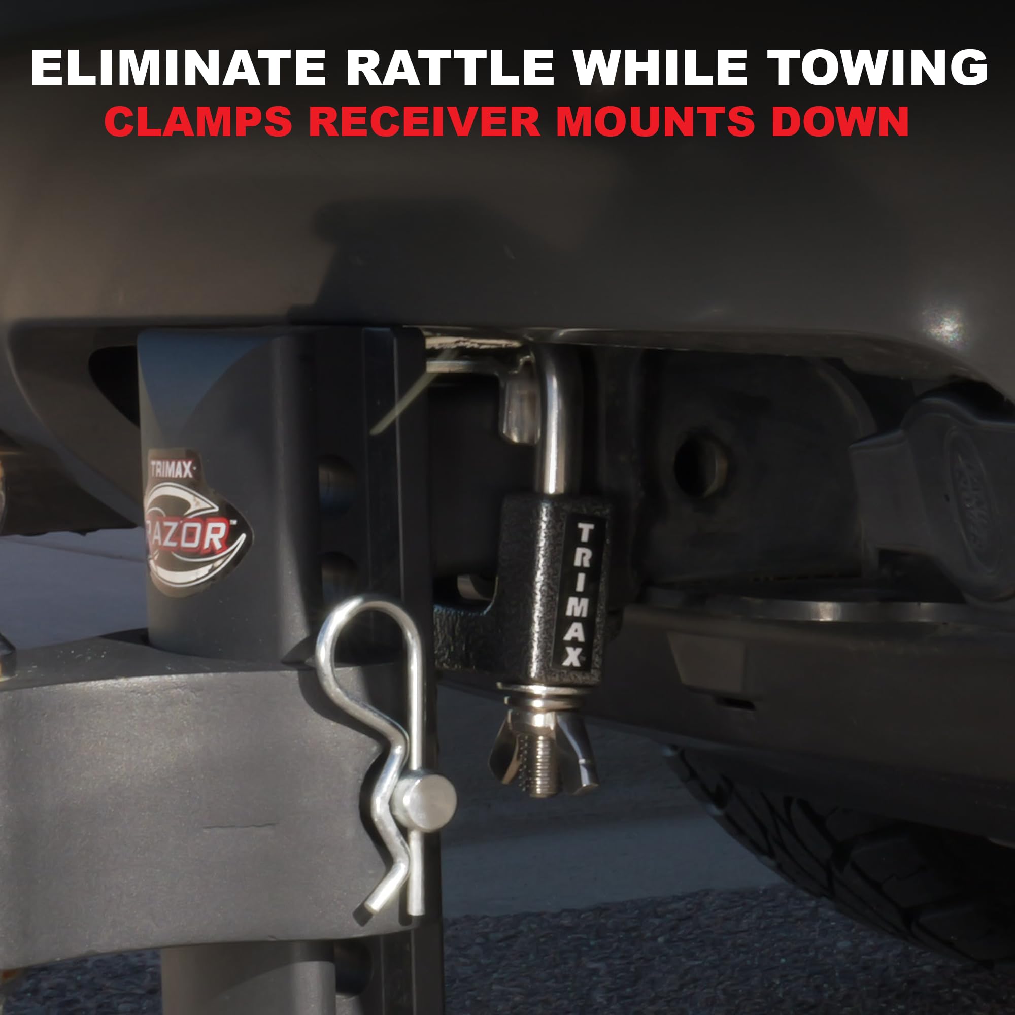 Trimax – Anti-Rattle Clamp – THC200 – Fits 2" Hitch Receivers, Reduces Movement and Noise, Heavy-Duty Steel, Easy Installation, Secure Tight Fit