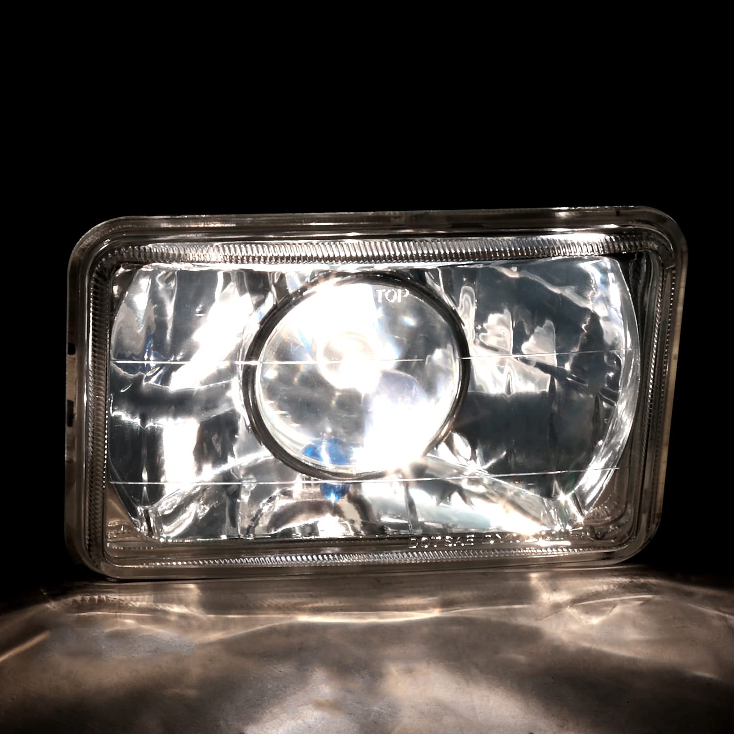 4X6 Chrome Projector Headlights SPEC-D TUNING Head Light Assembly Car Equipped with Left + Right Pair Headlamps Assembly
