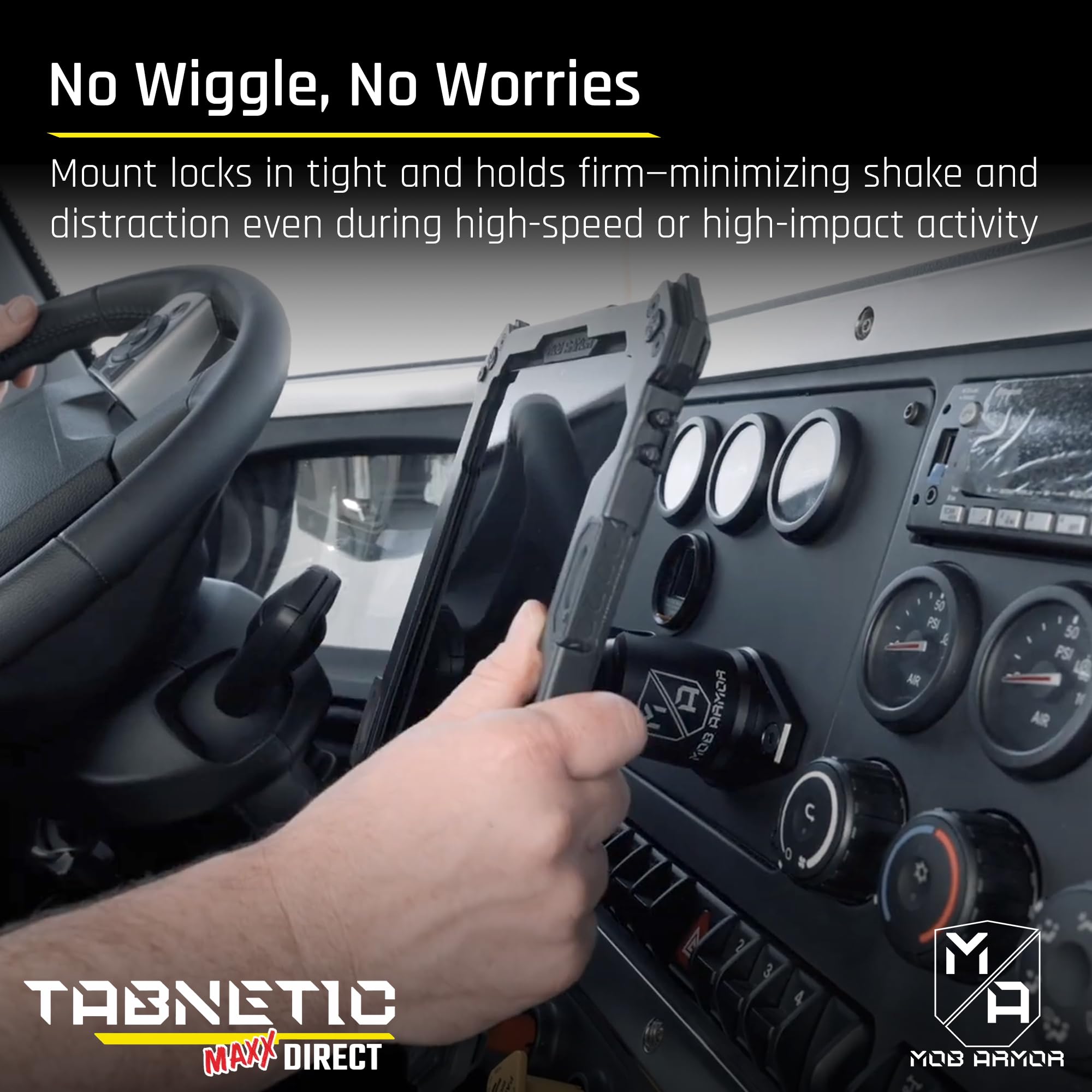 Mob Armor Maxx Tabnetic Direct Mount - Universal Magnetic Tablet Holder for iPad, Android, and Surface - Ideal for Home, Office & Vehicle Use with Flush Low-Profile Design & Bolt-On Installation