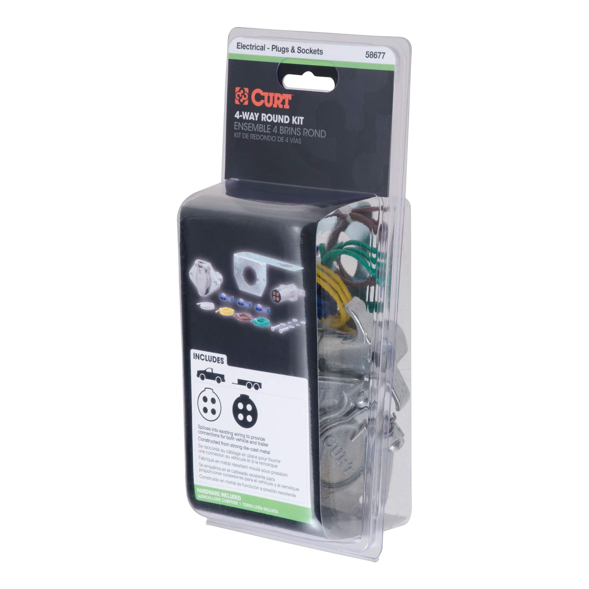 CURT 4-Pin Round Vehicle-Side and Trailer-Side Wiring Harness Connectors