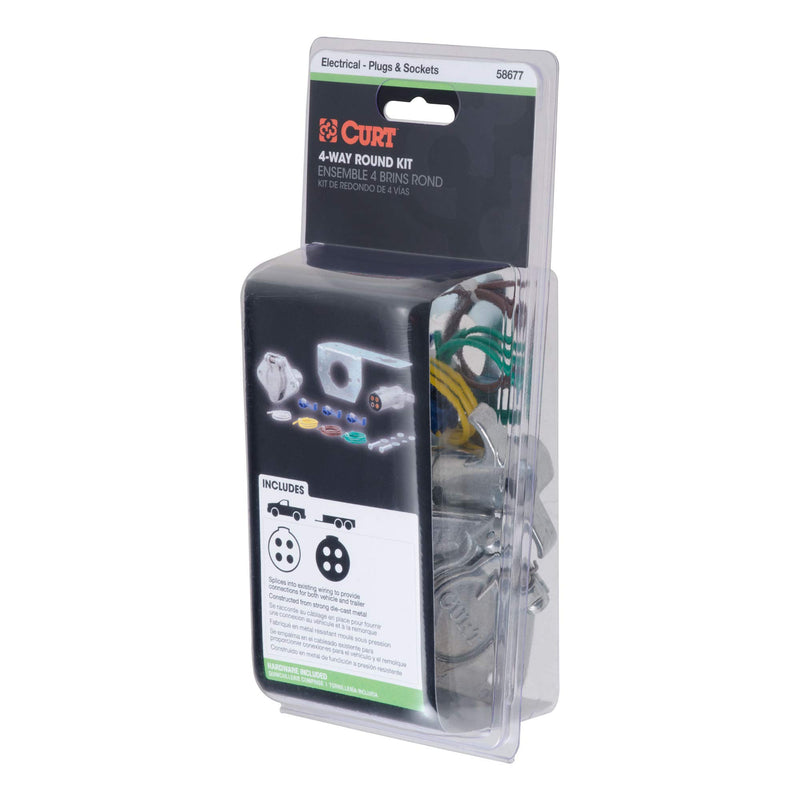 CURT 4-Pin Round Vehicle-Side and Trailer-Side Wiring Harness Connectors