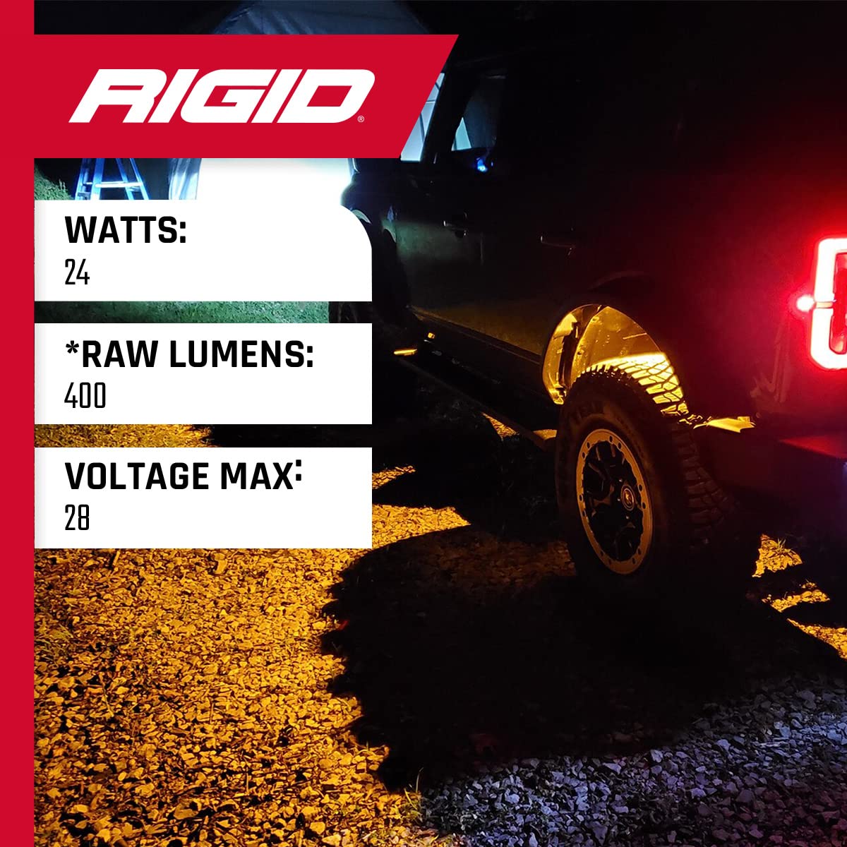 Amber RIGID INDUSTRIES Light Kit, Set of 6 Rock