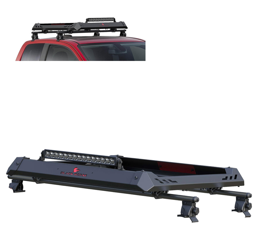 Traveler Black Horse aluminum Roof mounted cargo basket Rack (50"x13"x15") Black Compatible with 2016-2022 Chevrolet Colorado|2018-2021 Nissan Frontier|2019-2023 Ford Ranger-TRRB252